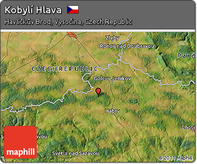 Satellite 3D Map of Kobylí Hlava