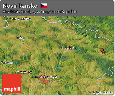Satellite 3D Map of Nové Ransko