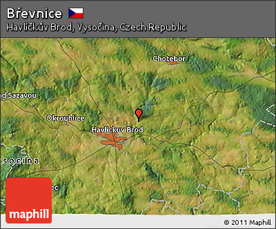 Satellite 3D Map of Břevnice