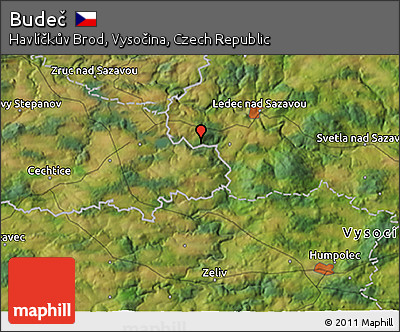 Satellite 3D Map of Budeč