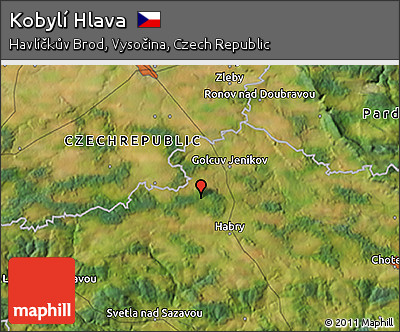 Satellite 3D Map of Kobylí Hlava