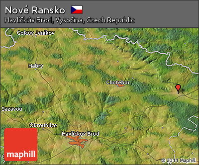 Satellite 3D Map of Nové Ransko