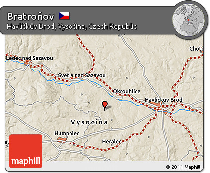 Shaded Relief 3D Map of Bratroňov