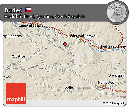 Shaded Relief 3D Map of Budeč