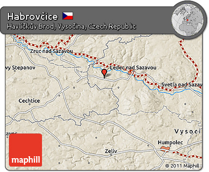 Shaded Relief 3D Map of Habrovčice