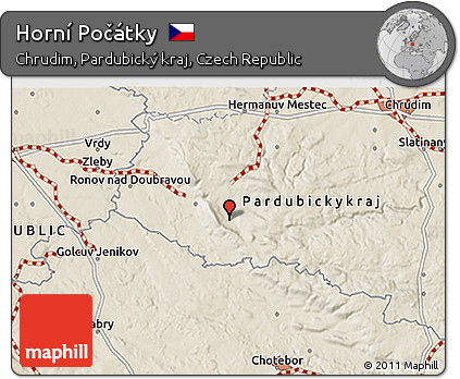 Shaded Relief 3D Map of Horní Počátky