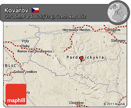Shaded Relief 3D Map of Kovářov