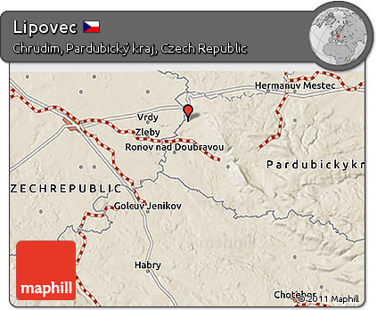 Shaded Relief 3D Map of Lipovec
