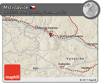 Shaded Relief 3D Map of Mstislavice