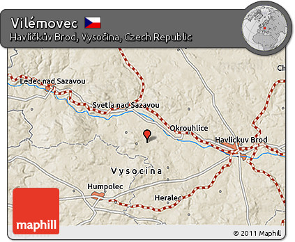 Shaded Relief 3D Map of Vilémovec