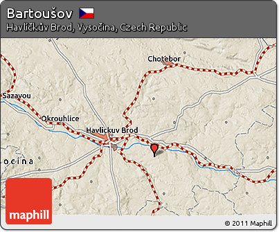 Shaded Relief 3D Map of Bartoušov