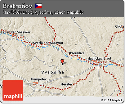 Shaded Relief 3D Map of Bratroňov