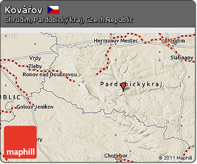 Shaded Relief 3D Map of Kovářov