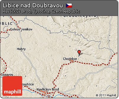 Shaded Relief 3D Map of Libice Nad Doubravou