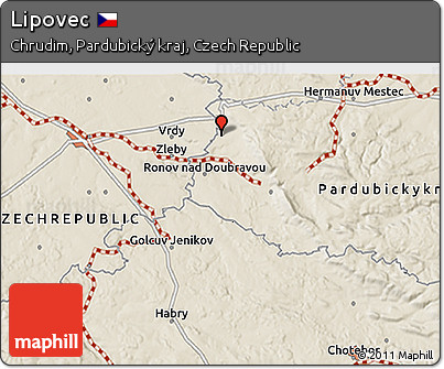 Shaded Relief 3D Map of Lipovec