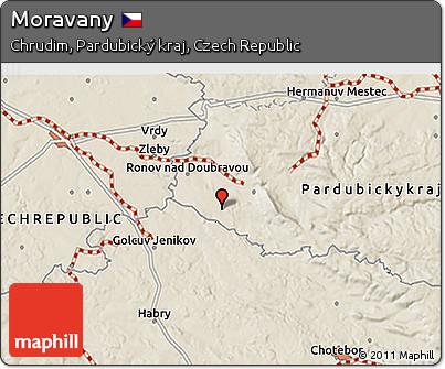 Shaded Relief 3D Map of Moravany