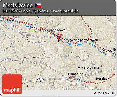 Shaded Relief 3D Map of Mstislavice