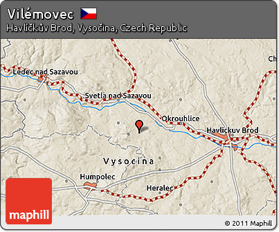 Shaded Relief 3D Map of Vilémovec
