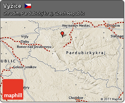 Shaded Relief 3D Map of Vyžice