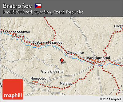 Shaded Relief 3D Map of Bratroňov