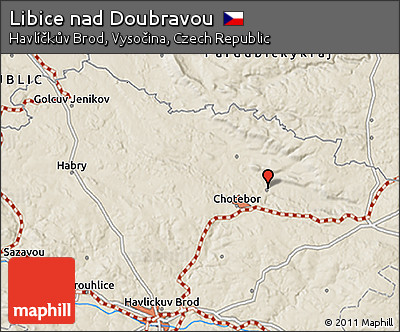 Shaded Relief 3D Map of Libice Nad Doubravou