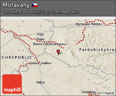 Shaded Relief 3D Map of Moravany