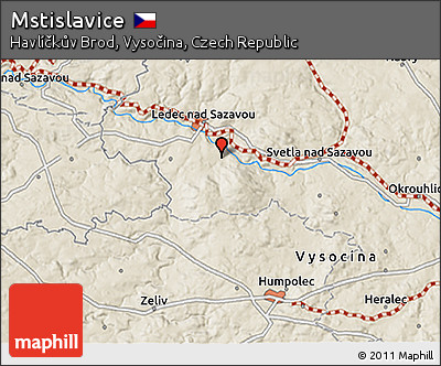Shaded Relief 3D Map of Mstislavice