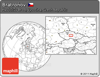 Blank Location Map of Bratroňov