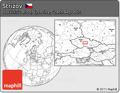 Blank Location Map of Střížov