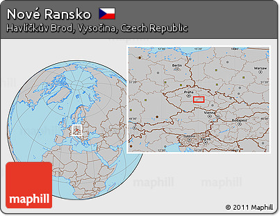 Gray Location Map of Nové Ransko