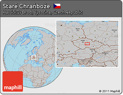 Gray Location Map of Staré Chraňbože