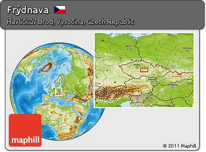 Physical Location Map of Frýdnava
