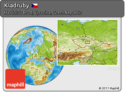 Physical Location Map of Kladruby
