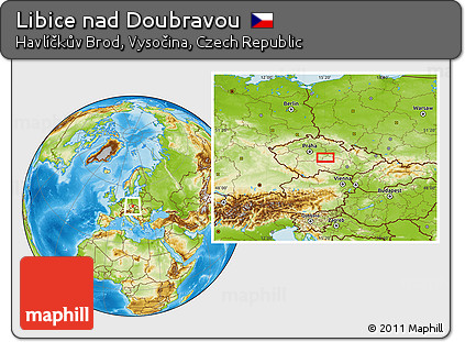 Physical Location Map of Libice Nad Doubravou