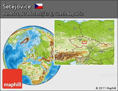 Physical Location Map of Šetějovice