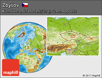 Physical Location Map of Zbýšov