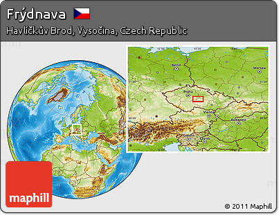 Physical Location Map of Frýdnava
