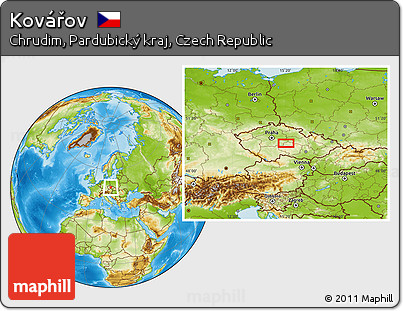 Physical Location Map of Kovářov