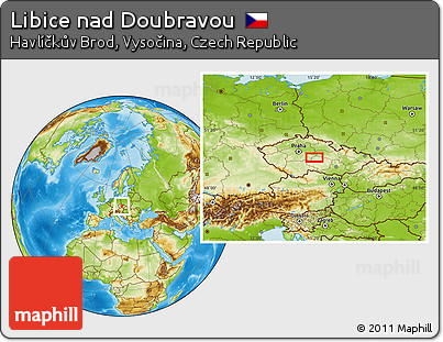 Physical Location Map of Libice Nad Doubravou