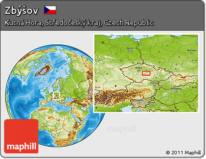 Physical Location Map of Zbýšov