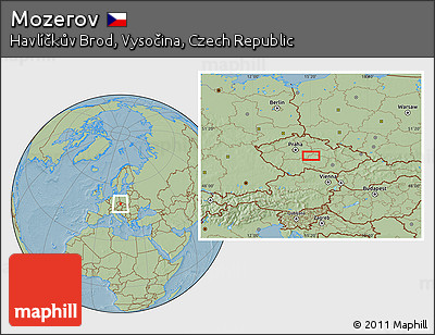 Savanna Style Location Map of Mozerov, hill shading