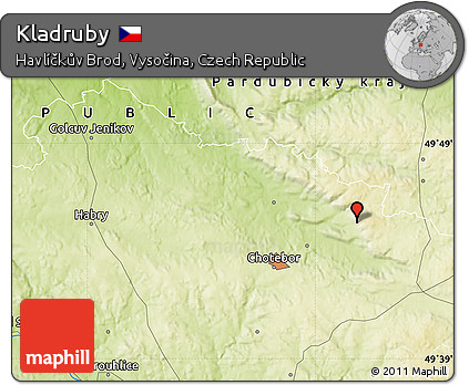 Physical Map of Kladruby