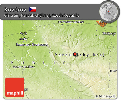 Physical Map of Kovářov
