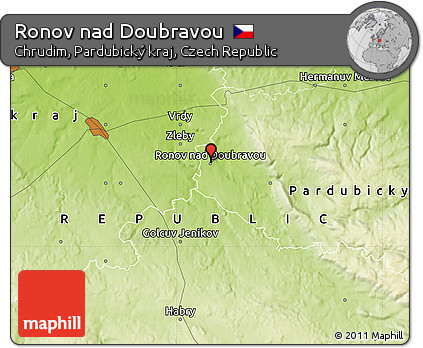 Physical Map of Ronov Nad Doubravou