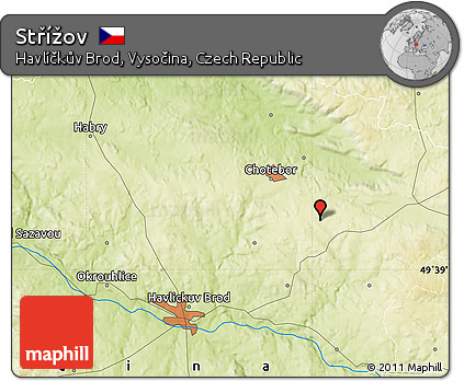 Physical Map of Střížov