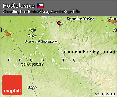 Physical Map of Hošťalovice