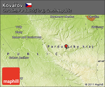 Physical Map of Kovářov