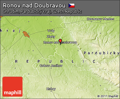 Physical Map of Ronov Nad Doubravou