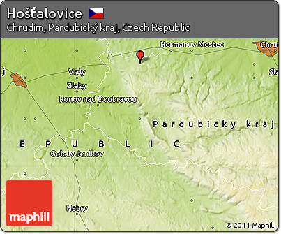 Physical Map of Hošťalovice