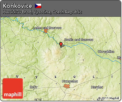 Physical Map of Koňkovice